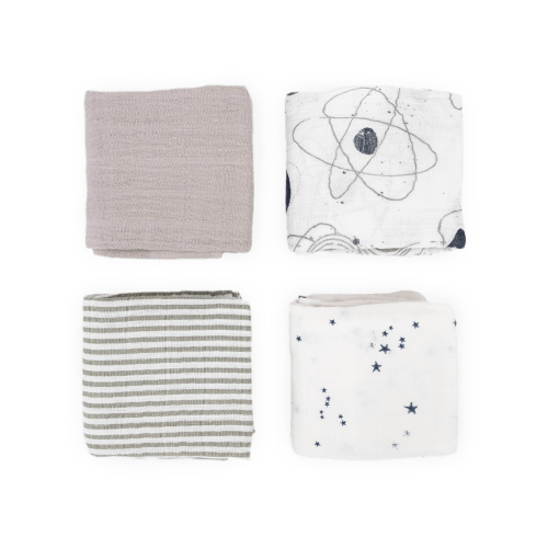 Cotton Muslin Squares 4 Pack - Planetary