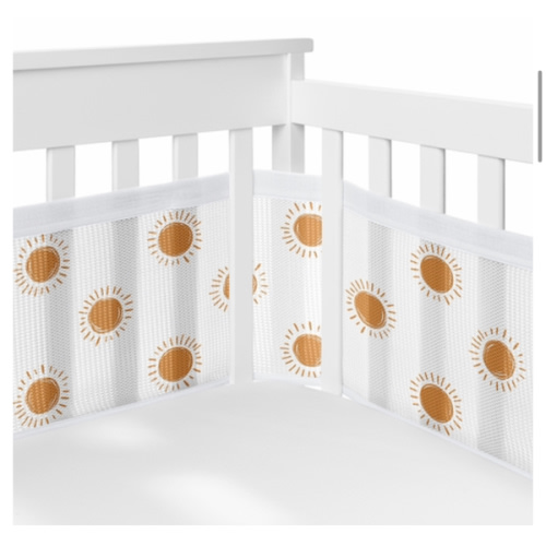 Boho Sun White and Pumpkin Sweet Jojo Designs + BreathableBaby Breathable Mesh Crib Liner
