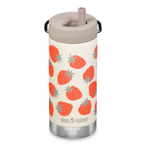 Klean Kanteen 12oz Stainless Steel Insulated Water Bottle Twist Cap Strawberries, 1