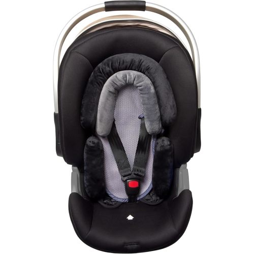 Pro Goleem Breathable 3-in-1 Infant Car Seat Head Support, Soft Infant Car Seat Insert, Carseat Cushion for Toddler, Perfect for Car Seat, Strollers, Swings, Carrier, Bouncer, Black and Grey
