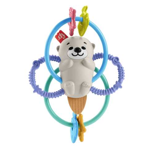 Fisher-Price Baby Rattle and BPA-Free Teething Toy for Newborns, Twist & Teethe Otter