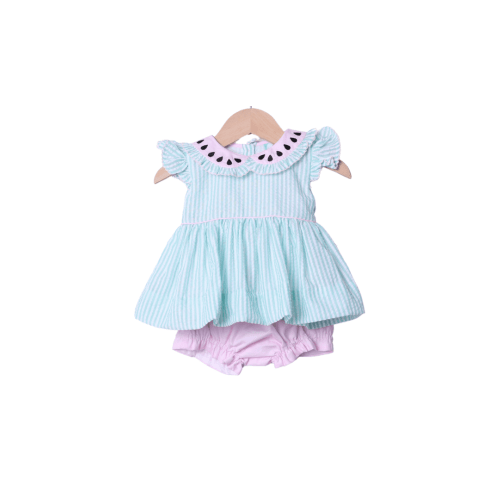 Mint Seersucker Watermelon Bloomer Set – The Smocked Flamingo