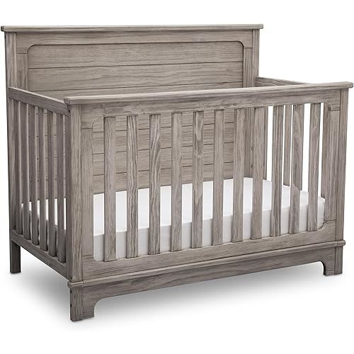 Delta Children Simmons Kids Slumbertime Monterey 4-in-1 Convertible Crib, Rustic White