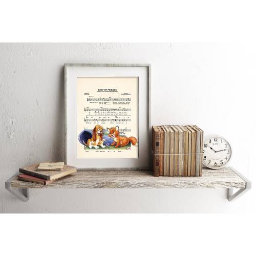 The Fox and the Hound Disney Sheet Music Art Print