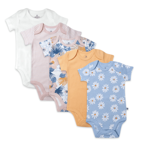5-Pack Organic Cotton Short Sleeve Bodysuits | Honest Baby Clothing