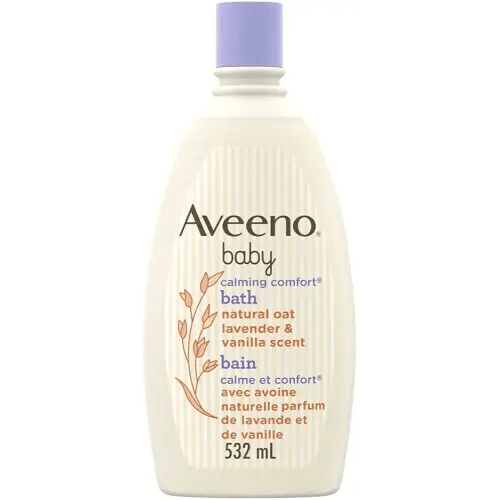 AveenoBaby Calming Comfort Bath Baby Body Wash for gently cleanses baby’s skin & helps calm baby before bedtime natural oat Lavender & Vanilla Scents, 532 mL