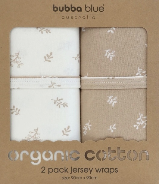 Bubba Blue Organic Cotton 2pk Jersey Swaddle Wraps | babaloo