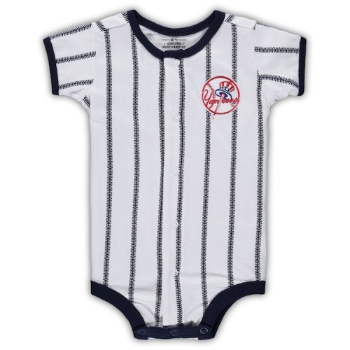 New York Yankees Newborn Power Hitter Short Sleeve Bodysuit - White/Navy