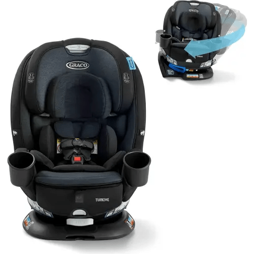 Graco Turn2Me 3-in-1 Rotating Convertible Car Seat, Cambridge, Rear-Facing Rotation, Forward-Facing Mode, Highback Booster Up to 100 lbs, Adjustable Headrest & Harness, Steel Reinforced Frame