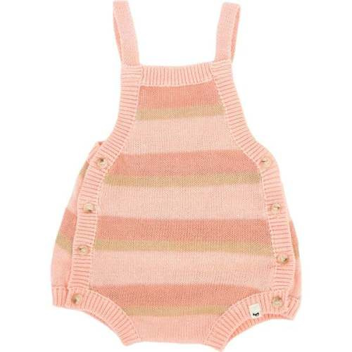 Country Club Knitted Bubble, Apricot Stripe (6 months)