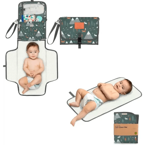 KeaBabies Portable Diaper Changing Pad and Waterproof Baby Changing Pad - Waterproof Travel Changing Mat for Baby, Compact Travel Changing Pad for Diaper Bag, Foldable Baby Diaper Clutch
