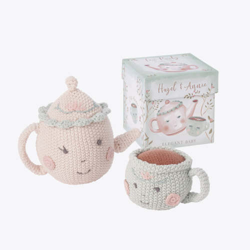 Hazel & Annie Tea Pot & Teacup Hand-Crocheted Rattle Set MULTI / O/S