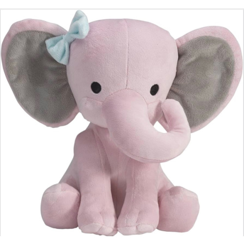 Bedtime Originals Twinkle Toes Pink Elephant Plush, Hazel, 1 Count (Pack of 1)