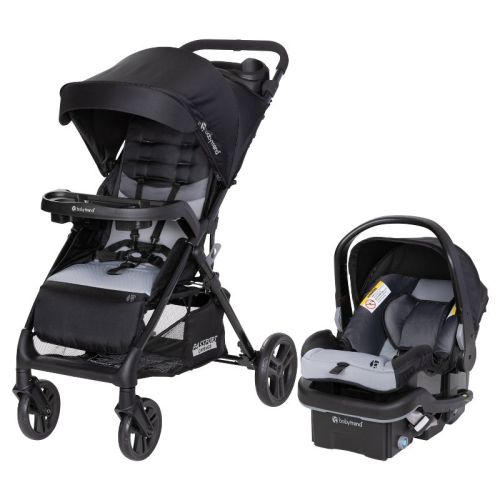 Baby Trend Passport Bassinet Travel System with EZ-Lift PLUS Car Seat - Dash Black: Canopy, Snack Tray, 5-Point Harness, Storage Area