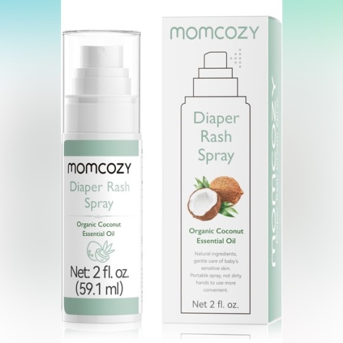 Momcozy Diaper Cream Spray 60ml, Coconut Diaper Spray for Baby, Hypoallergenic