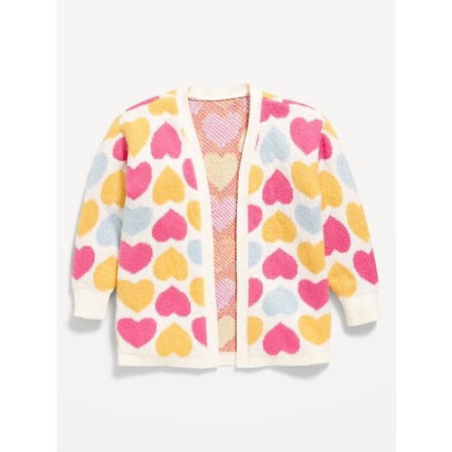 SoSoft Printed Open-Front Tunic Sweater for Toddler Girls