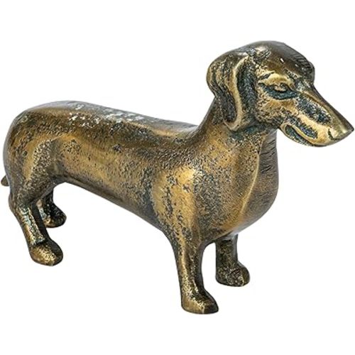 Creative Co-Op Antique Cast Aluminum Dachshund Accent Decor, Brass