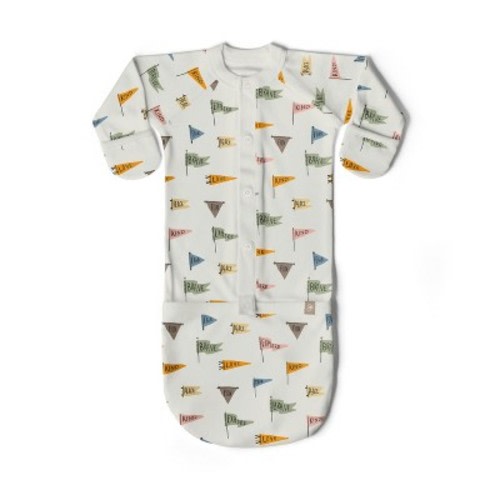 Goumi 24 Hour Convertible Sleeper Baby Gown - Affirmations 0-3M