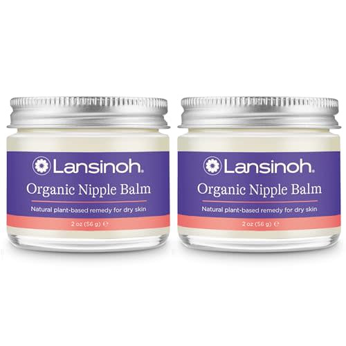 Lansinoh Organic Nipple Butter, Nipple Cream Safe for Breastfeeding Baby, Postpartum Essentials for Mom, 2 Pack, 4 Ounces Total
