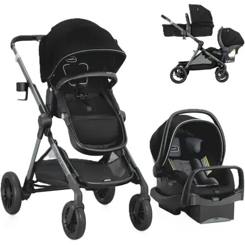 Pivot Xpand Modular Travel System with LiteMax Infant Car Seat with Anti-Rebound Bar (Ayrshire Black)