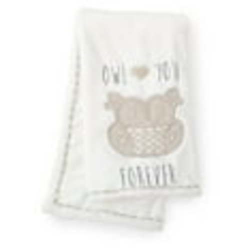 levtex baby night owl plush blanket - grey