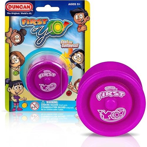 Duncan Toys First Yo! - Best Beginner Yo-Yo for Kids, Responsive Yo Yo, YoYo Toy - Purple/Yellow