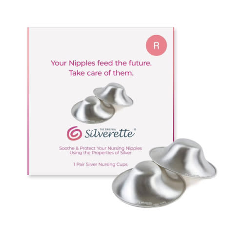 Amazon.com : SILVERETTE The Original Silver Nursing Cups, Nipple Covers for Breastfeeding, Regular : Baby Bibs : Baby