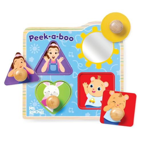 Melissa & Doug, Ms. Rachel Peek-a-boo Jumbo Peg Puzzle - 4pc