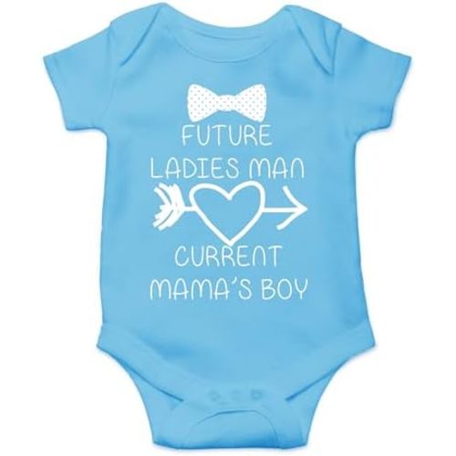 Future Ladies Man Current Mama's Boy Bodysuit Funny Infant Outfit Comfy Baby Boy Clothes