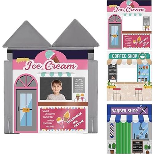 BALAPET 3 Pcs Play Panel for Childrens Foam Sofa Kids Couch Funny Ice Cream Parlor,Coffee Shop,Barber Shop Kids Sofa Panel,Sofa Not Included(Ice Cream Station)