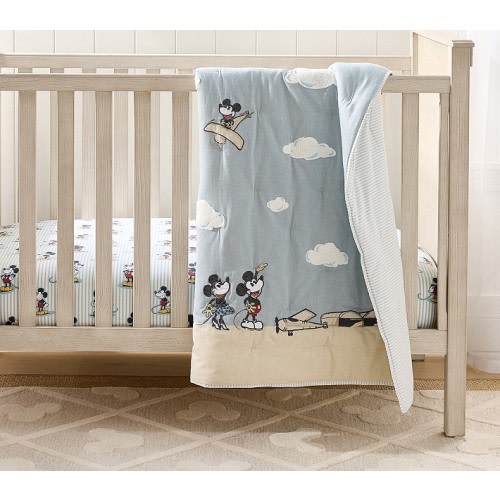 Disney Home x Sanderson Mickey Mouse Clouds Baby Quilt | Pottery Barn Kids