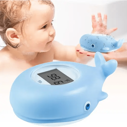 Baby Bath Thermometer Floating Toy, BPA-Free Safety Digital Bath Tub Thermometer with Temperature Alarm & LCD Display, Whale Baby Water Temperature for Infants, Newborn, Pregnancy