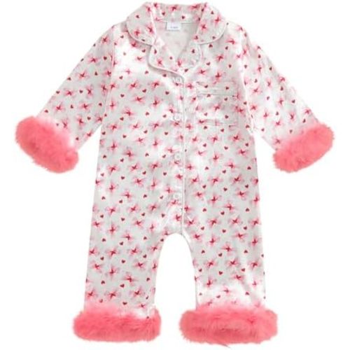 Newborn Baby Girl Pajamas Long Sleeve Romper One Piece Jumpsuit Button Down Nightgown Infant Silk Pjs Baby Sleepwear