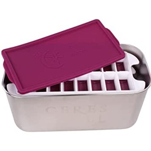 Ceres Chill The Milkstache Luxe Reusable Breastmilk Freezer Storage Container, 1/2 Ounce Cubes fit Any Baby Bottle, Freezing Pumped Milk has Never Been Easier (Stainless Steel)