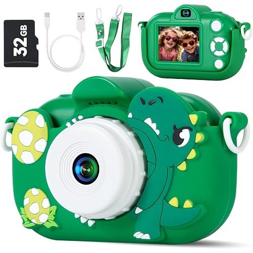 Kids Camera Boys Toys for 3 4 5 6 7 8 9 Years Old Boys, 48MP Dual Lens Kids Digital Camera Christmas Birthday Gifts, 1080P HD Video Selfie Toddler Camera with 32G SD Card