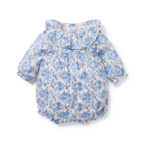 Baby Pink Pearl Floral Baby Floral Ruffle Romper by Janie and Jack