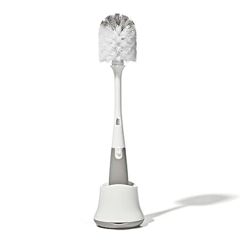 OXO Tot Bottle Brush with Nipple Cleaner and Stand, Gray