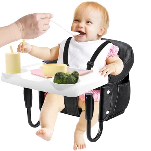 Fader Baby high Chair, Hook on high Chair, Portable High Chair for Travel, High Chair for Table, Portable & FoldableSuitable for Family and Travel, for Babies 6-36 Months for Eating & Dining (Black)
