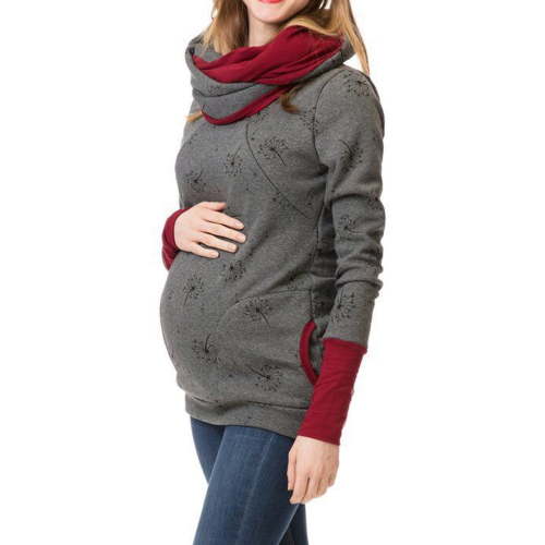 Hvyesh 3 in 1 Maternity Kangaroo Hooded Sweatshirt for Baby & Mother,Maternity Carrying Parka for Back or Chest Wear, Baby Carriers Holder Hoodie Pregnant Maternity Sweater Women Fall S-XL