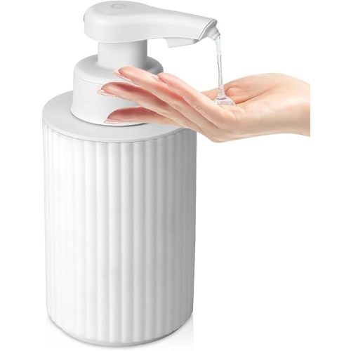 Automatic Soap Dispenser Touchless Liquid Rechargeable Vertical Hand Soap Dispenser Lotion Soap Dispenser Smart Electric Auto Dish Plastic Soap Dispenser for Bathroom Kitchen Commercia White