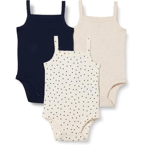 Amazon Essentials Baby Girls' Sleeveless Bodysuits, Pack of 3