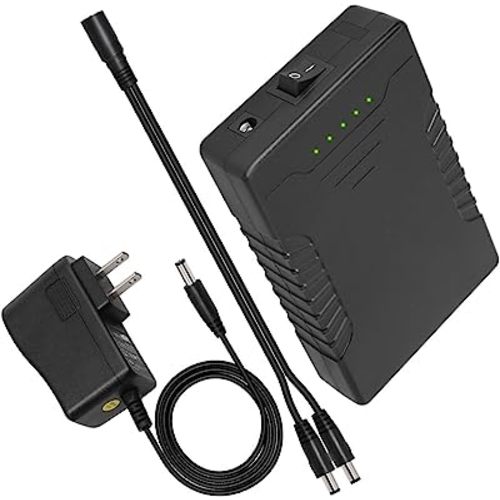 Talentcell 12V Rechargeable Lithium ion Battery Pack YB1206000, DC Output for LED Strip and CCTV Camera, 11.1V 6000mAh Portable Li-ion Batteries with AC/DC 12.6V 1A Charger, Black