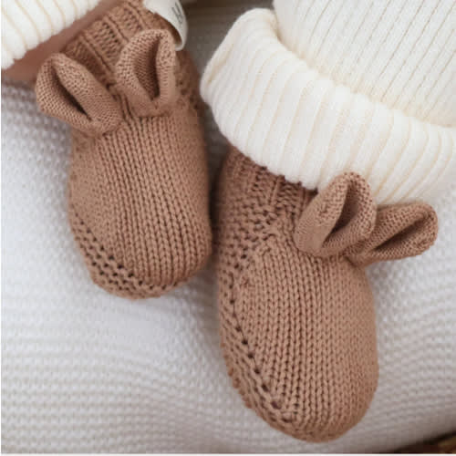 [PRE-ORDER] Little Bear Baby Booties - Acorn