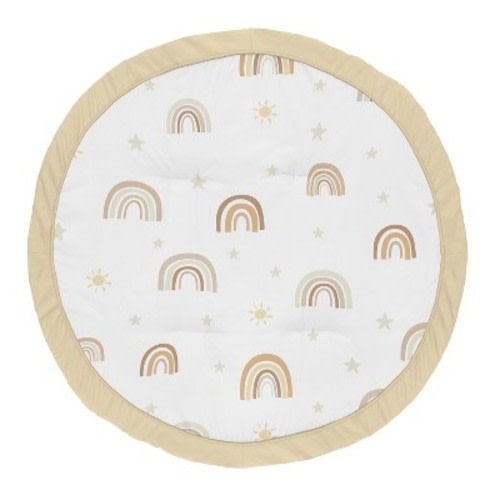 Sweet Jojo Designs Boy, Girl, Unisex/Gender Neutral Baby Tummy Time Playmat Boho Rainbow Neutral Multicolor