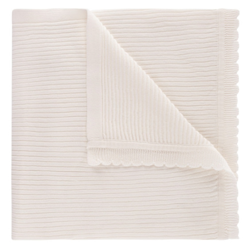 Scallop Trimmed Rib Knit Blanket I Feltman Brothers