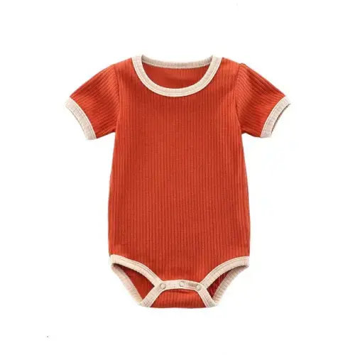 Baby Newborn Ribbed Bodysuit - Orange
