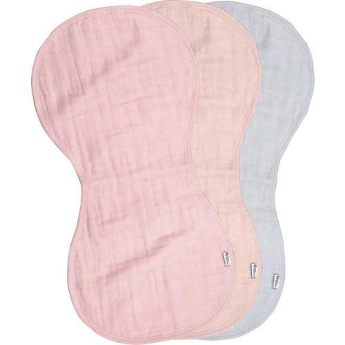 Green Sprouts 3-Pack Organic Cotton Muslin Burp Cloths, Rose