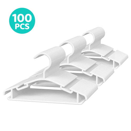Allhall 100 Pcs Baby Clothes Hangers, Thin and Hard Plastic Kids Hangers, Toddler Hanger for Infant Child Clothing, Childrens Hanger Ideal for Boys and Girls Closets, Pants, Coats