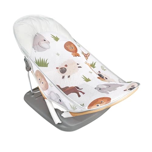 Bathtub Support for Baby, Foldable & Adjustable Home Travel Baby Bather Bath Seat, No-Slip Breathable Mesh Baby Bath Seat for Sink or Tub Use