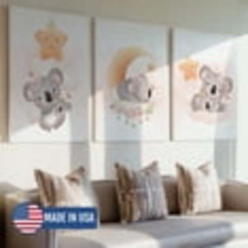 3pcs Baby Koala Decorative Painting, Canvas 12x16inch Inner Framed, Waterproof Wall Art for Home Decor-Made in USA